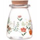 Pote 255ml Redondo De Vidro Com Tampa De Rolha Flora